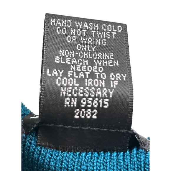 Rafaella Womens Teal Asymmetrical Neck Top L 3/4 Sleeves Office - Picture 4 of 6